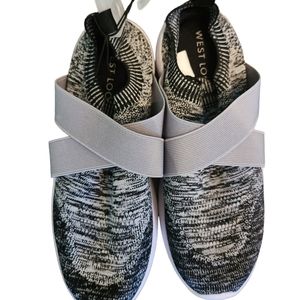 West Loop Sneakers Women Memory Foam Slip On  2 sizes color black, grey